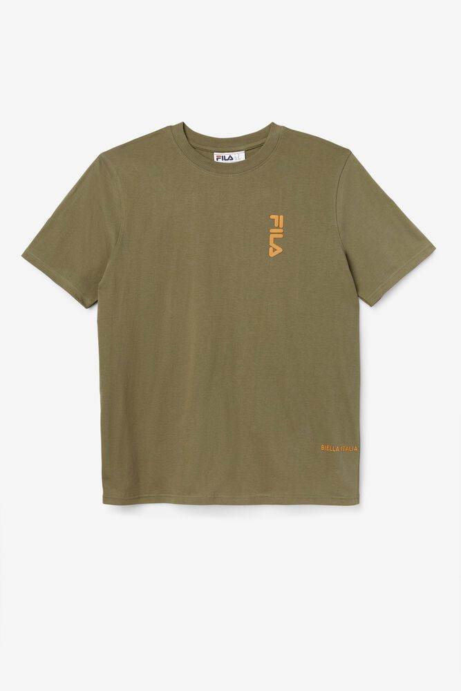 Fila T-Shirt Deckhand Mens Olive - India XDE-135408